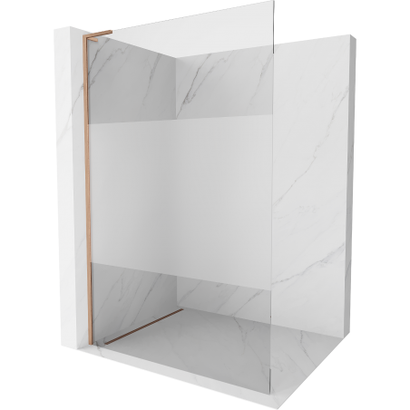 Mexen Kioto L Walk-in Shower Screen 80 x 200 cm, transparent/frosted, brushed bronze - 800-080-103-65-35