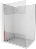 Mexen Kioto L Walk-in Shower Wall 100 x 200 cm, transparent/frosted, brushed copper - 800-100-103-65-35