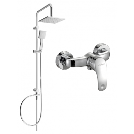 Mexen Tord exposed shower set with rain shower and Fabia shower mixer, chrome - 746540200-00