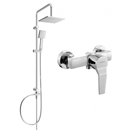 Mexen Tord exposed shower set with showerhead and Caro shower mixer, chrome - 746640200-00