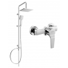 Mexen Tord exposed shower set with showerhead and Caro shower mixer, chrome - 746640200-00