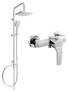 Mexen Tord surface-mounted shower set with a rainmaker and mixer tap Caro, Chrome - 746640200-00