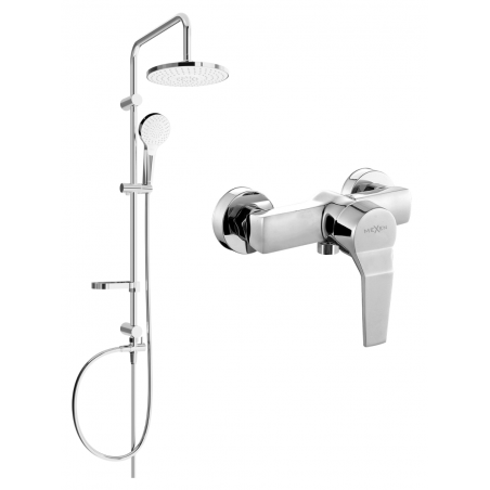 Mexen Caro Erik exposed shower set with overhead shower and shower faucet, chrome - 746640205-00