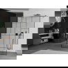 Mexen Kioto freestanding shower wall 140 x 200 cm, black pattern 8 mm, gun gray brushed - 800-140-002-66-78