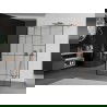 Mexen Kioto Free-standing Shower Wall 140 x 200 cm, Black Pattern 8 mm, Brushed Copper - 800-140-002-65-78