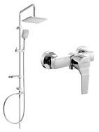 Mexen Caro Sven exposed shower set with rain shower and shower mixer, chrome - 746640262-00