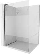 Mexen Kioto L Walk-in Shower Panel 120 x 200 cm, Transparent/Frosted, Black - 800-120-103-70-35