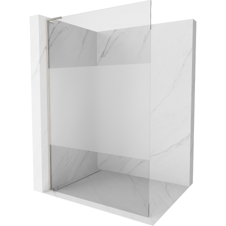 Mexen Kioto L Walk-in Shower Screen 70 x 200 cm, transparent/frosted, brushed nickel - 800-070-103-97-35