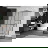 Mexen Kioto Free-standing Shower Panel 140 x 200 cm, Black Pattern 8 mm, Brushed Nickel - 800-140-002-97-78