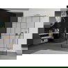Mexen Kioto Free Standing Shower Wall 140 x 200 cm, Black Pattern 8 mm, Brushed Gold - 800-140-002-55-78