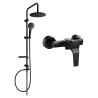Mexen Erik surface-mounted shower set with a rainmaker and mixer tap Caro, Black - 746640205-70