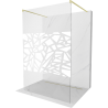 Mexen Kioto Freestanding Shower Wall 110 x 200 cm, White Pattern 8 mm, Brushed Gold - 800-110-002-55-85
