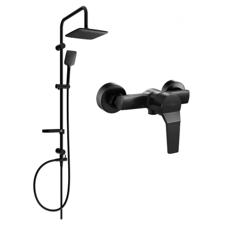 Mexen Caro Sven surface-mounted shower set with rain shower and shower faucet, black - 746640262-70