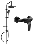 Mexen Caro Sven surface-mounted shower set with rain shower and shower faucet, black - 746640262-70