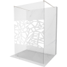 Mexen Kioto Freestanding Shower Wall 110 x 200 cm, White Pattern 8 mm, Brushed Nickel - 800-110-002-97-85