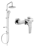 Mexen Carl surface-mounted shower set with a rainmaker and mixer tap Caro, Chrome - 746640240-00