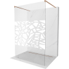 Mexen Kioto freestanding shower wall 140 x 200 cm, white pattern 8 mm, brushed copper - 800-140-002-65-85