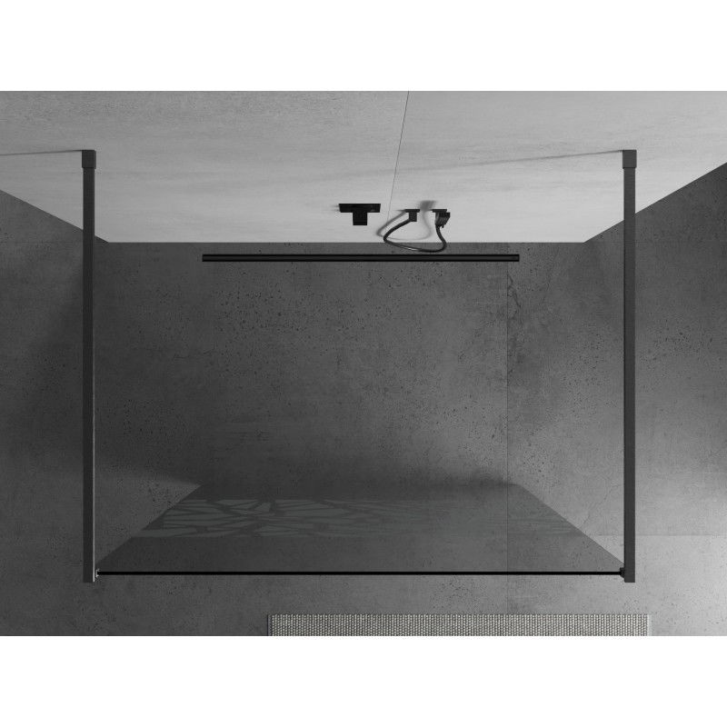 Mexen Kioto freestanding shower screen 120 x 200 cm, white pattern 8 mm, gun gray brushed - 800-120-002-66-85