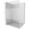 Mexen Kioto L Walk-in Shower Panel 100 x 200 cm, Transparent/Frosted, Brushed Nickel - 800-100-103-97-35