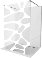 Mexen Kioto freestanding shower wall 100 x 200 cm, white pattern 8 mm, gun gray brushed - 800-100-002-66-97
