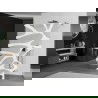 Mexen Kioto freestanding shower wall 140 x 200 cm, white pattern 8 mm, brushed gun gray - 800-140-002-66-97
