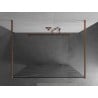 Mexen Kioto free-standing shower screen 130 x 200 cm, white wave 8 mm, brushed copper - 800-130-002-65-97