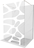 Mexen Kioto Free-standing Shower Wall 100 x 200 cm, White Pattern 8 mm, Brushed Nickel - 800-100-002-97-97