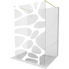 Mexen Kioto free-standing shower wall 130 x 200 cm, white wave 8 mm, gold brushed - 800-130-002-55-97