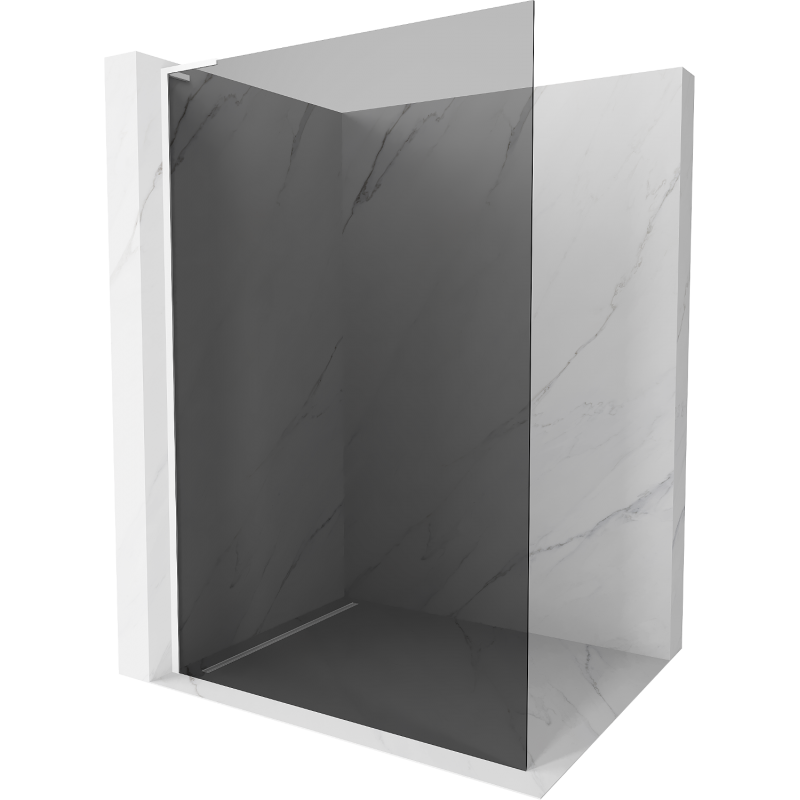 Mexen Kioto L Walk-in Shower Wall 70 x 200 cm, Graphite, White - 800-070-103-20-40