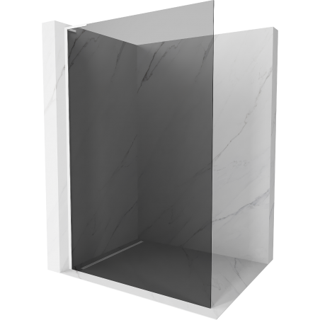 Mexen Kioto L Walk-in Shower Wall 120 x 200 cm, Graphite, White - 800-120-103-20-40