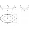 Mexen Nike freestanding bathtub 175 x 100 cm, white, chrome overflow - 54071751000-01