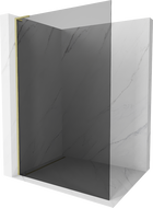 Mexen Kioto L Walk-in Shower Panel 100 x 200 cm, Graphite, Brushed Gold - 800-100-103-55-40