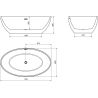Mexen Nike freestanding bathtub 69 x 39 inches, white/black, overflow gun metal - 54071751075-95