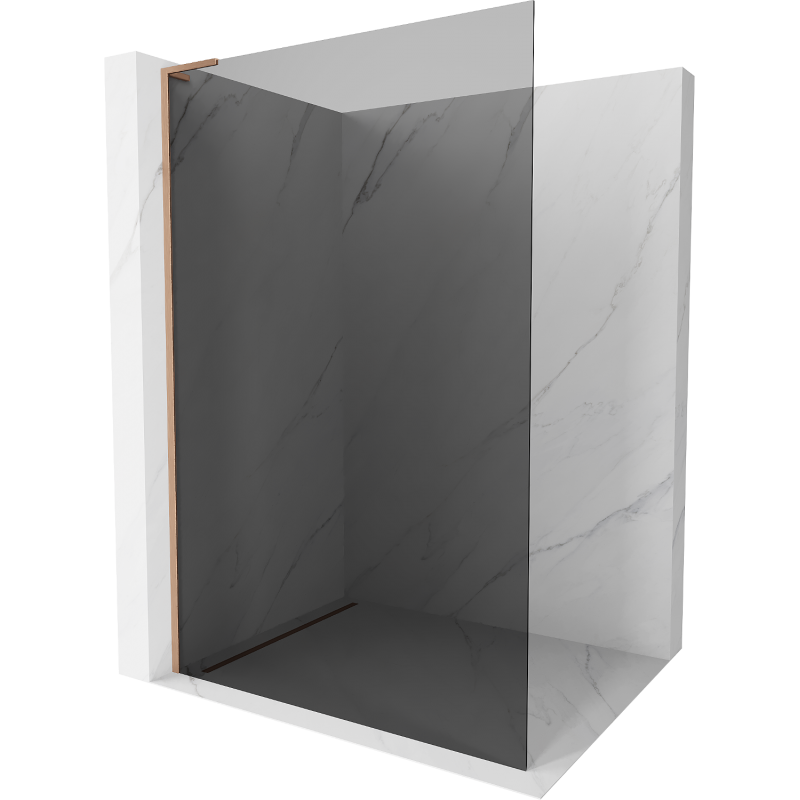 Mexen Kioto L Shower Wall Walk-in 70 x 200 cm, Graphite, Brushed Bronze - 800-070-103-65-40