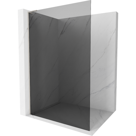 Mexen Kioto L Walk-in Shower Wall 80 x 200 cm, Graphite, Brushed Nickel - 800-080-103-97-40