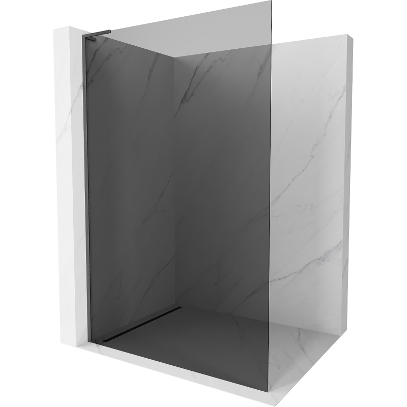 Mexen Kioto L Walk-in Shower Wall 110 x 200 cm, Graphite, Brushed Gun Gray - 800-110-103-66-40