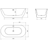 Mexen Roxy freestanding bathtub 67 x 31 inches, white, golden overflow - 51201708000-50