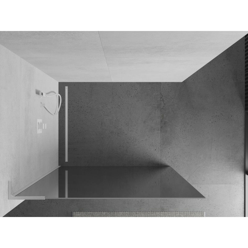 Mexen Kioto L shower screen Walk-in 80 x 200 cm, mirror, white - 800-080-103-20-50