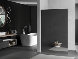 Mexen Kioto L Walk-in Shower Wall 100 x 200 cm, Mirror, White - 800-100-103-20-50