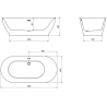 Mexen Roxy freestanding bathtub 180 x 85 cm, white, brushed gold overflow - 51201808500-55