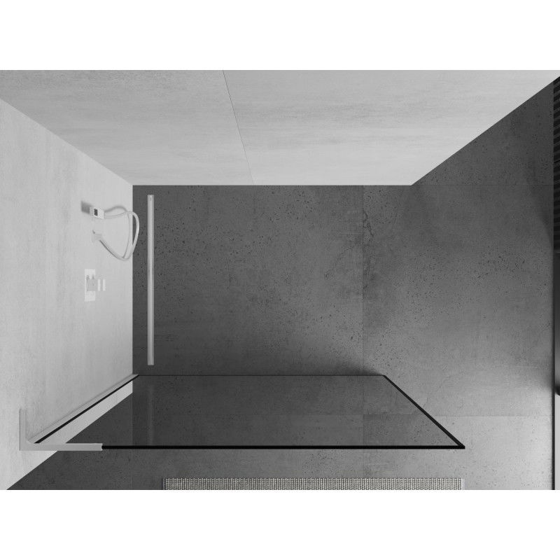 Mexen Kioto L Walk-in Shower Screen 60 x 200 cm, black frame, white - 800-060-103-20-70