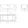 Mexen Vigo freestanding bathtub 178.5 x 80 cm, white, brushed gun gray overflow - 51251788000-66