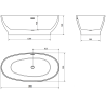 Mexen Bilbao freestanding bathtub 180 x 90 cm, white, chrome overflow - 51311809000-01