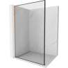 Mexen Kioto L Walk-in Shower Wall 100 x 200 cm, Black Pattern, Brushed Copper - 800-100-103-65-70