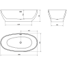 Mexen Bilbao freestanding bathtub 180 x 90 cm, white, brushed copper overflow - 51311809000-65