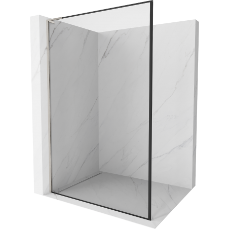 Mexen Kioto L Walk-in Shower Screen 100 x 200 cm, Black Pattern, Brushed Nickel - 800-100-103-97-70