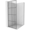 Mexen Kioto L Walk-in Shower Wall 90 x 200 cm, Black Grid, Chrome - 800-090-103-01-77