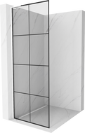 Mexen Kioto L Shower Panel Walk-in 90 x 200 cm, black grid, white - 800-090-103-20-77