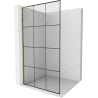 Mexen Kioto L Shower Screen Walk-in 100 x 200 cm, Black Grid, Gold - 800-100-103-50-77