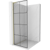 Mexen Kioto L Walk-in Shower Panel 70 x 200 cm, Black Pattern, Brushed Gold - 800-070-103-55-77